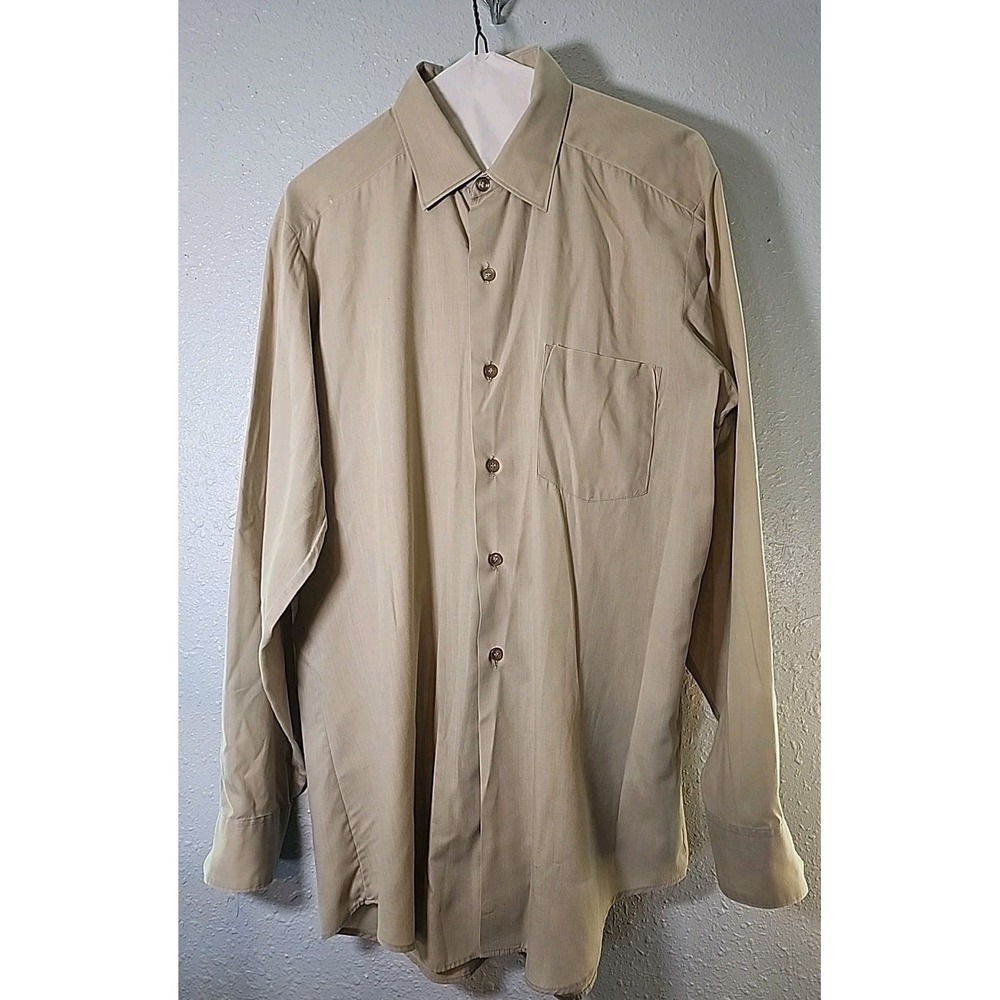 Vintage Greighton Military Uniform Top Button Up Shirt USA Med/Lrg Long Sleeve